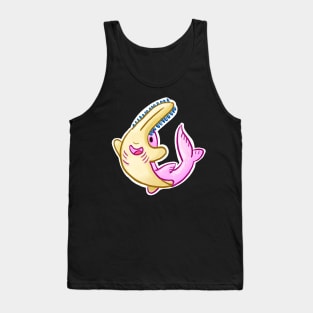 Cute Pink Sawfish Sawtooth Shark Tank Top